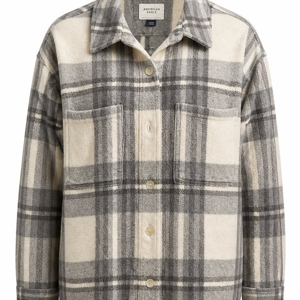 American Eagle, Plaid Fleece Jacket, Size L
